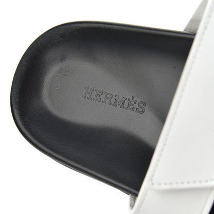 Hermes Calfskin Womens Chypre Sandals 38 White 6 of 11