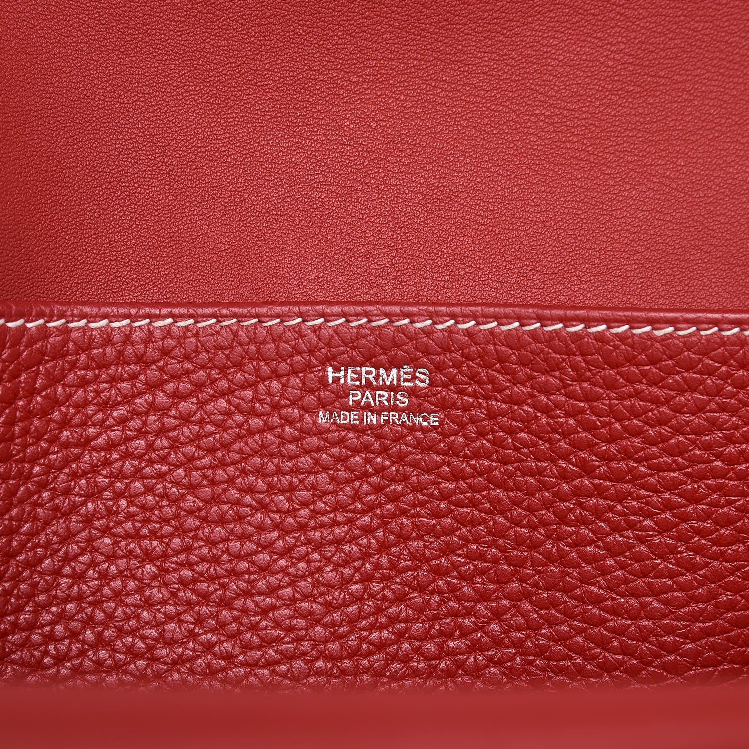 Hermes Taurillon Clemence Halzan 31 GM Rouge Casaque 7 of 10