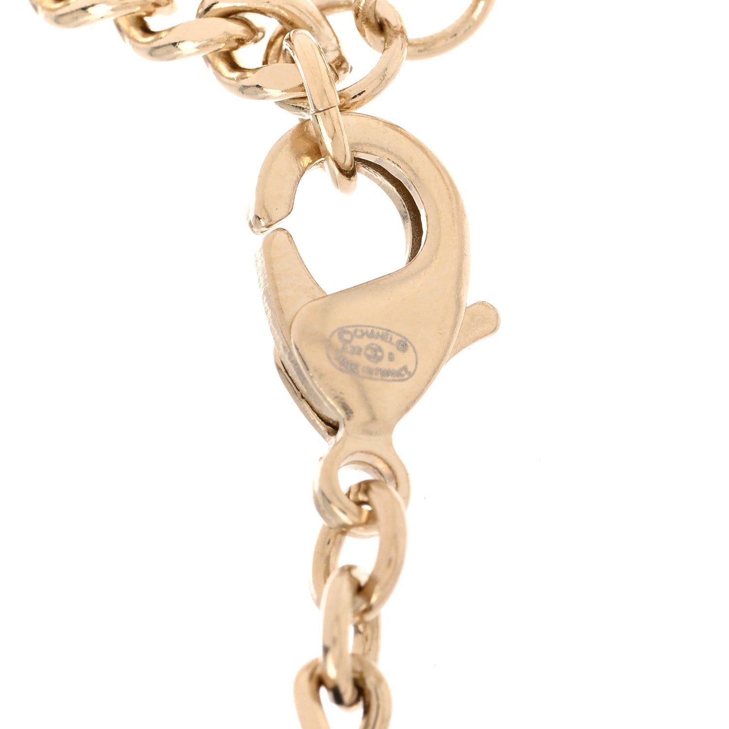 Chanel Metal Calfskin Crystal Double CC Short Necklace Black Gold 5 of 6