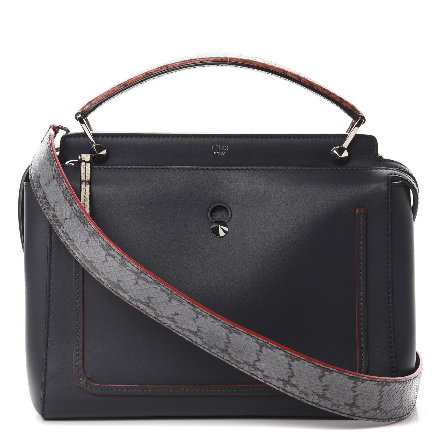 Fendi Vitello Baltico Dolce Elaphe DotCom Satchel Lavagna Ortensia Multicolor 1 of 13