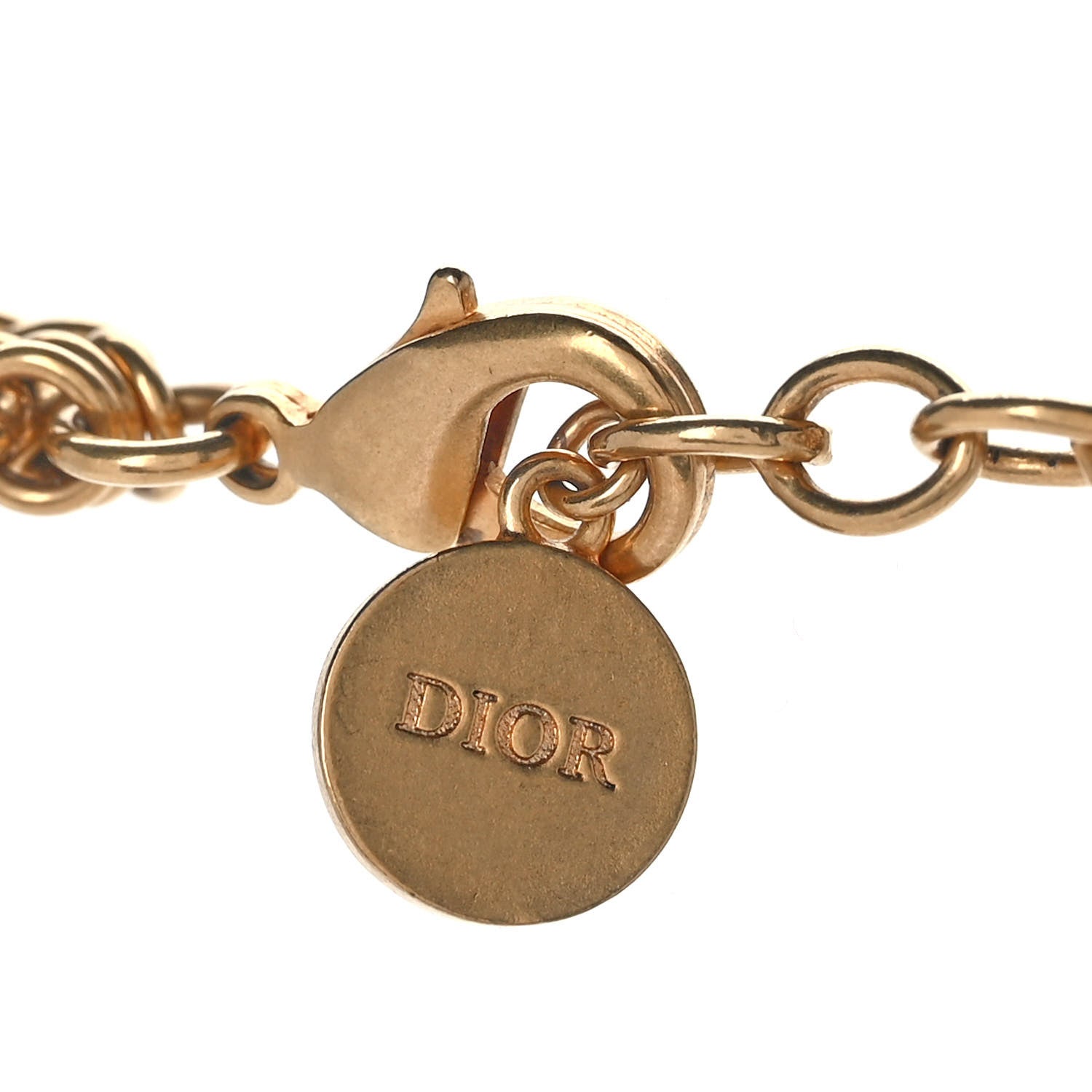 Christian Dior Metal Chain Choker Necklace Gold 4 of 6