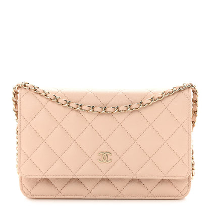 Chanel Caviar Quilted Wallet on Chain WOC Light Beige 1 of 15
