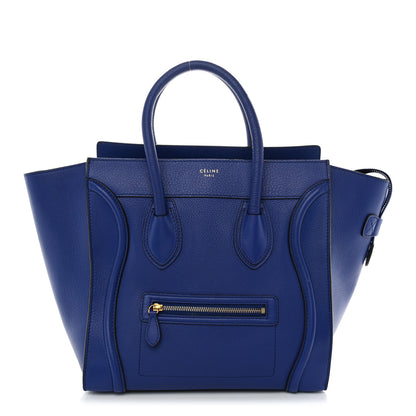 Celine Drummed Calfskin Mini Luggage Indigo 1 of 9