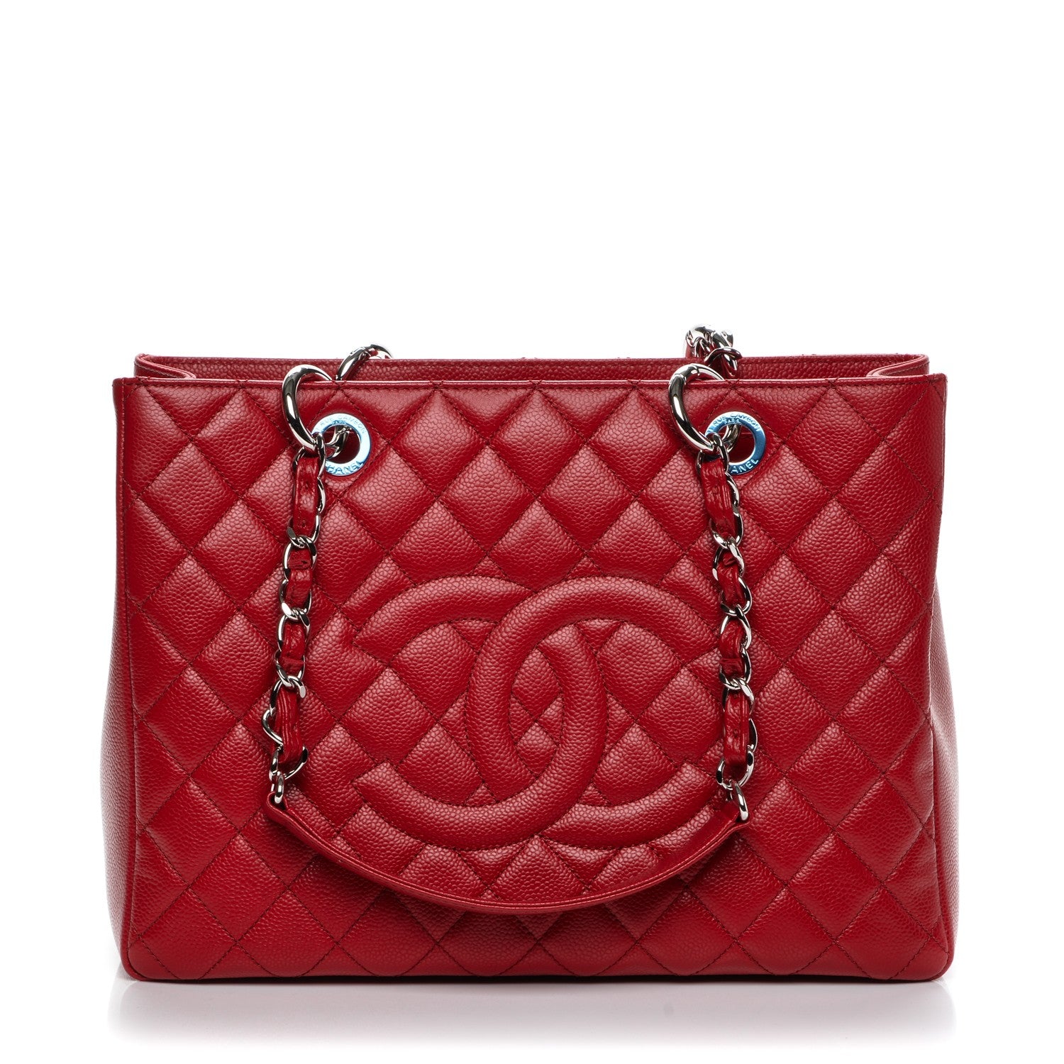 Chanel Caviar Quilted Grand Shopping Tote GST Red 1 of 7