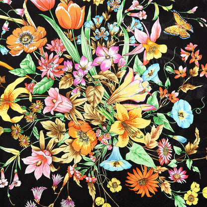 Gucci Silk Floral Amore Square Scarf Black 2 of 3