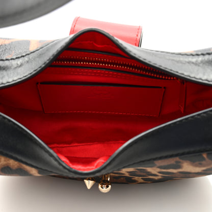 Christian Louboutin Calfskin Leopard Print Mini Carasky Shoulder Bag Black 5 of 8