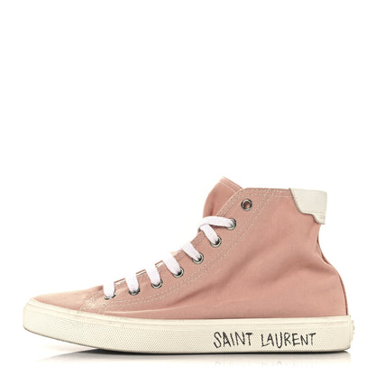 Saint Laurent Canvas Womens Malibu High Top Sneakers 37 Ballet Pink 1 of 8