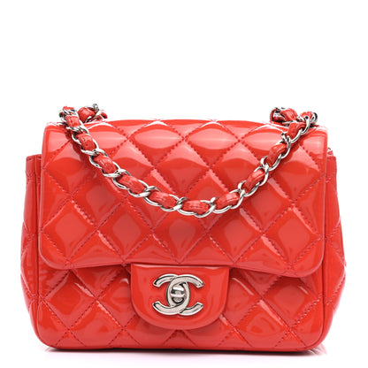 Chanel Patent Quilted Mini Square Flap Red 1 of 9