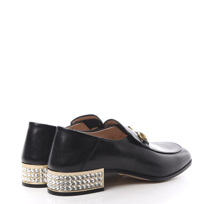 Gucci Goatskin Crystal Womens Horsebit Loafers 38.5 Black 4 of 10