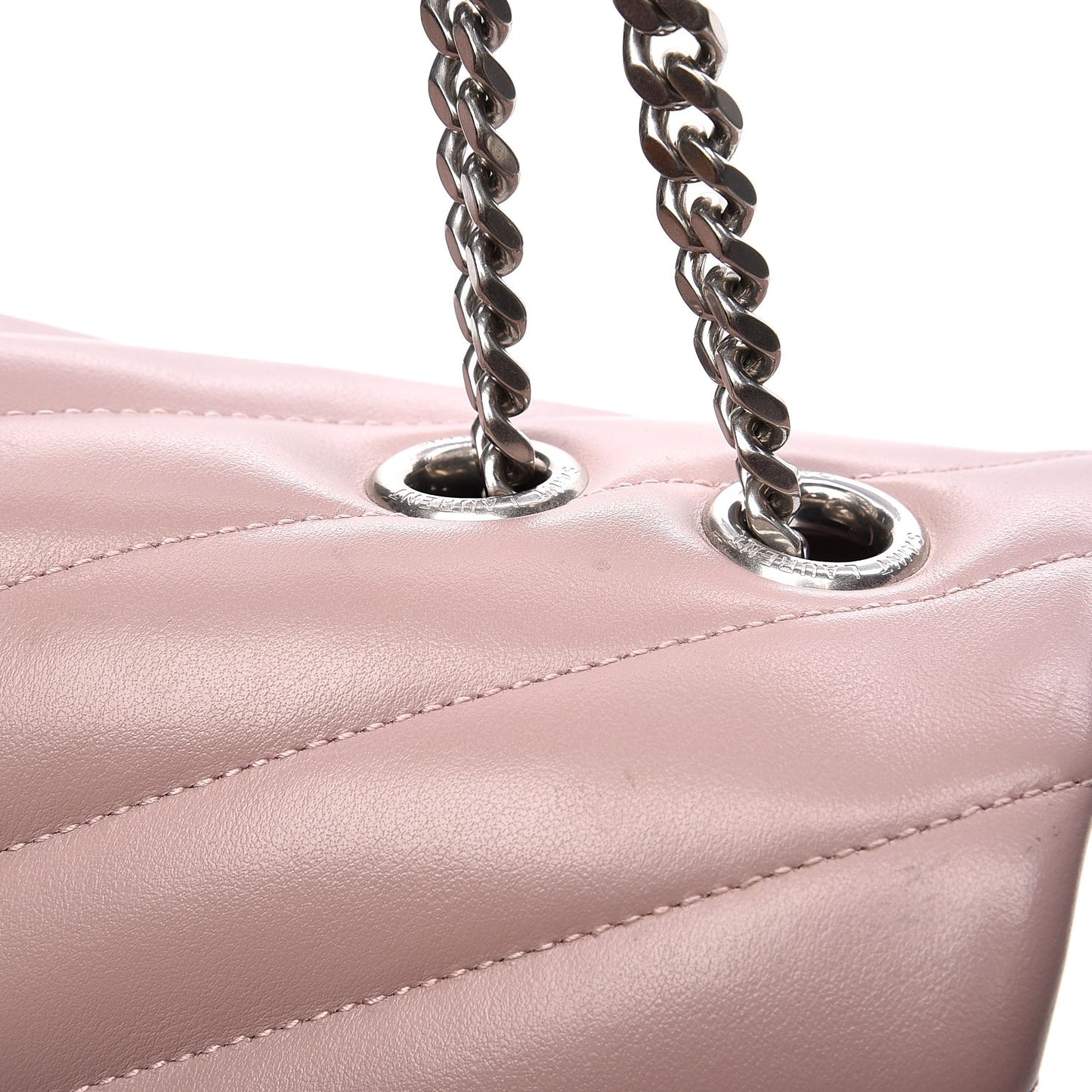 Calfskin Y Quilted Monogram Medium Loulou Chain Satchel Rose Antic