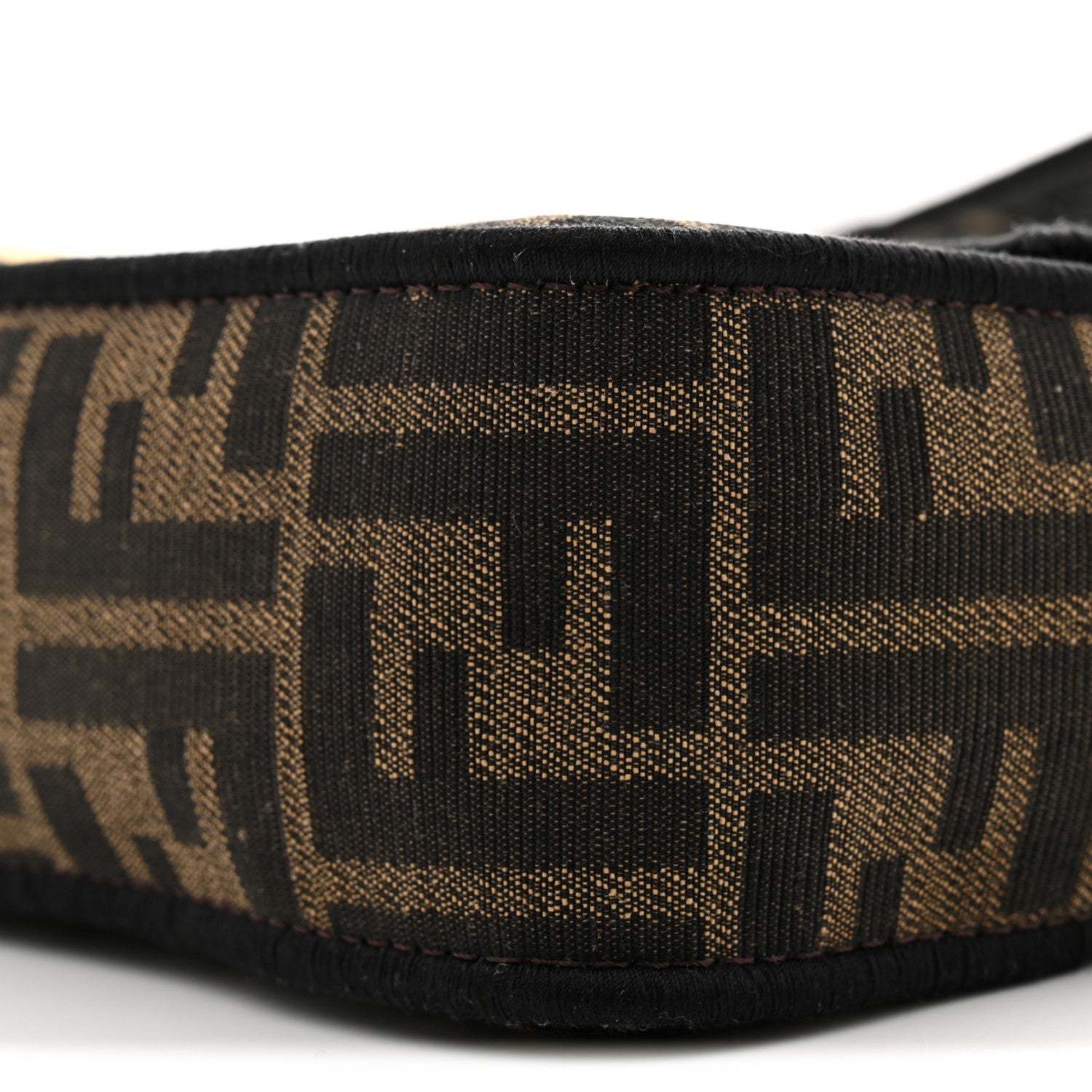 Fendi Fabric Jacquard FF 1974 Medium Baguette Tobacco Moro Black 10 of 10