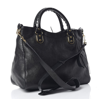 Balenciaga Chevre Gold Metallic Edge Hardware Velo Black 7 of 13