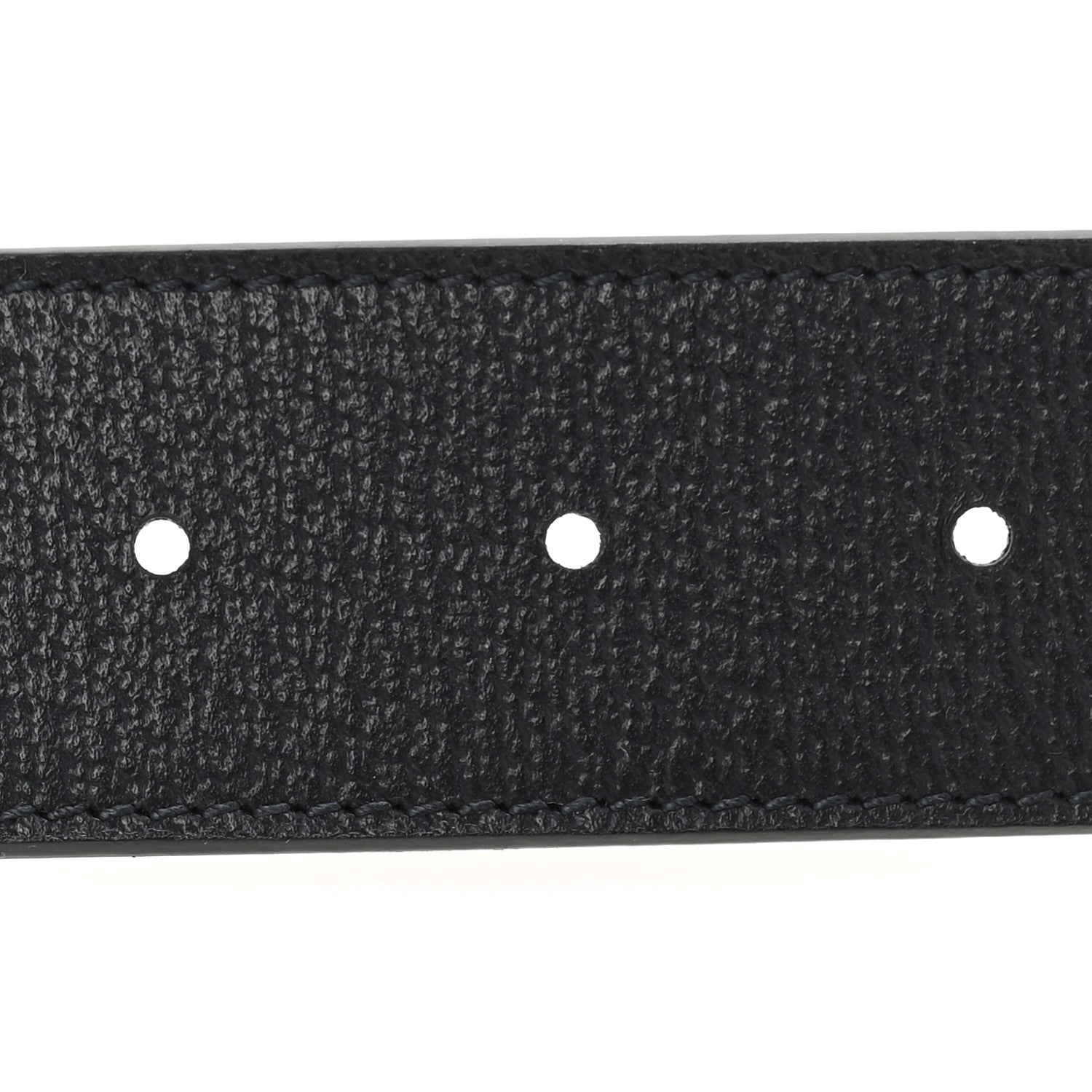 Gucci GG Supreme Monogram Plutone Calfskin Palladium Double G Reversible 37mm Belt 90 36 Black Blue 4 of 6