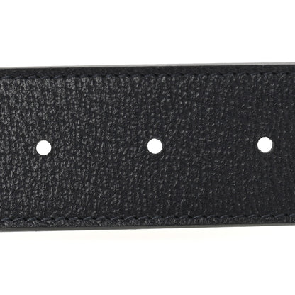 Gucci GG Supreme Monogram Plutone Calfskin Palladium Double G Reversible 37mm Belt 90 36 Black Blue 4 of 6