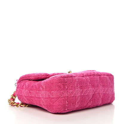 Chanel Tweed Quilted Medium 19 Flap Pink 3 of 10