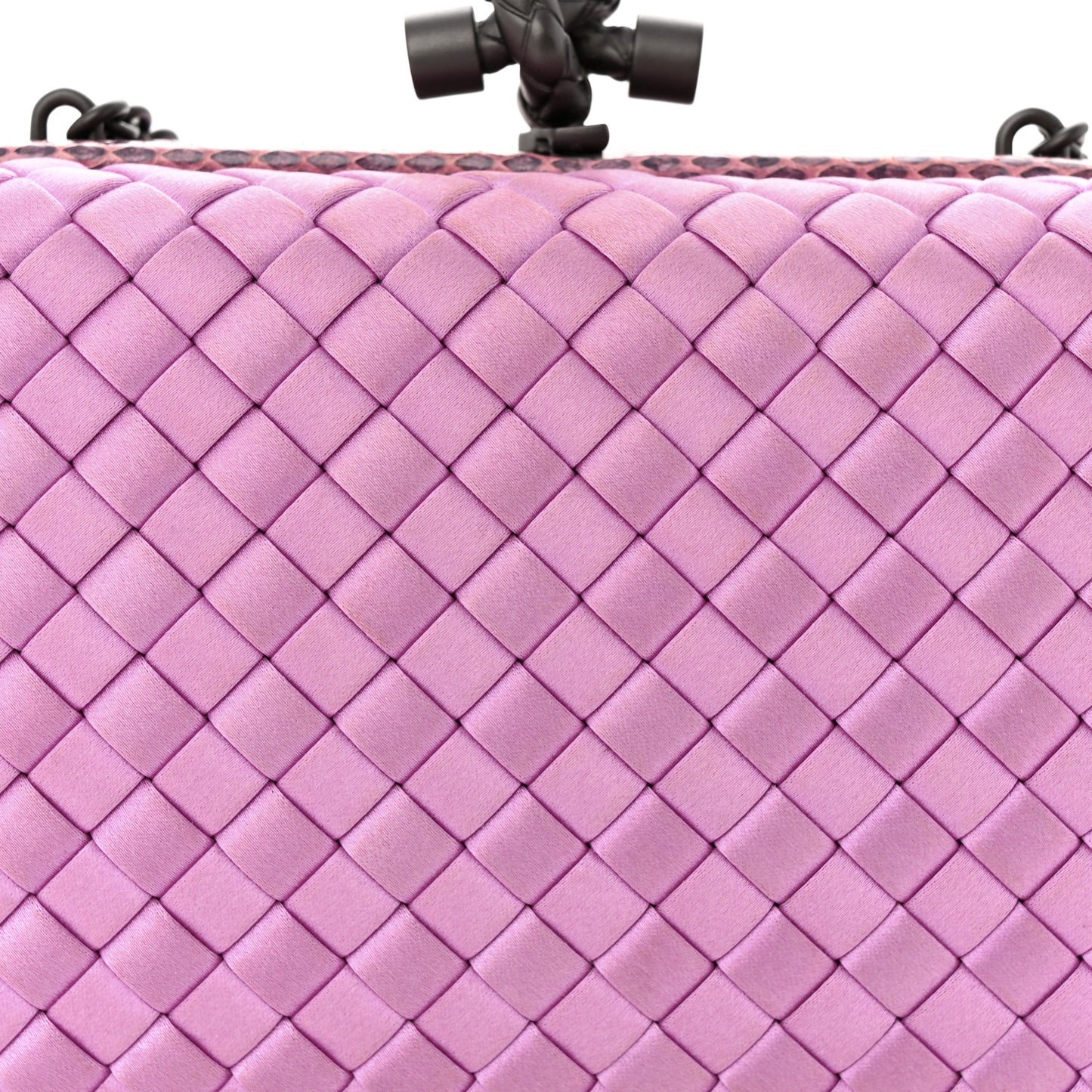 Satin Intreccio Impero Ayers Knot Clutch Orchid