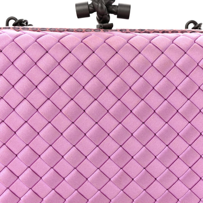 Bottega Veneta Satin Intreccio Impero Ayers Knot Clutch Orchid 7 of 9