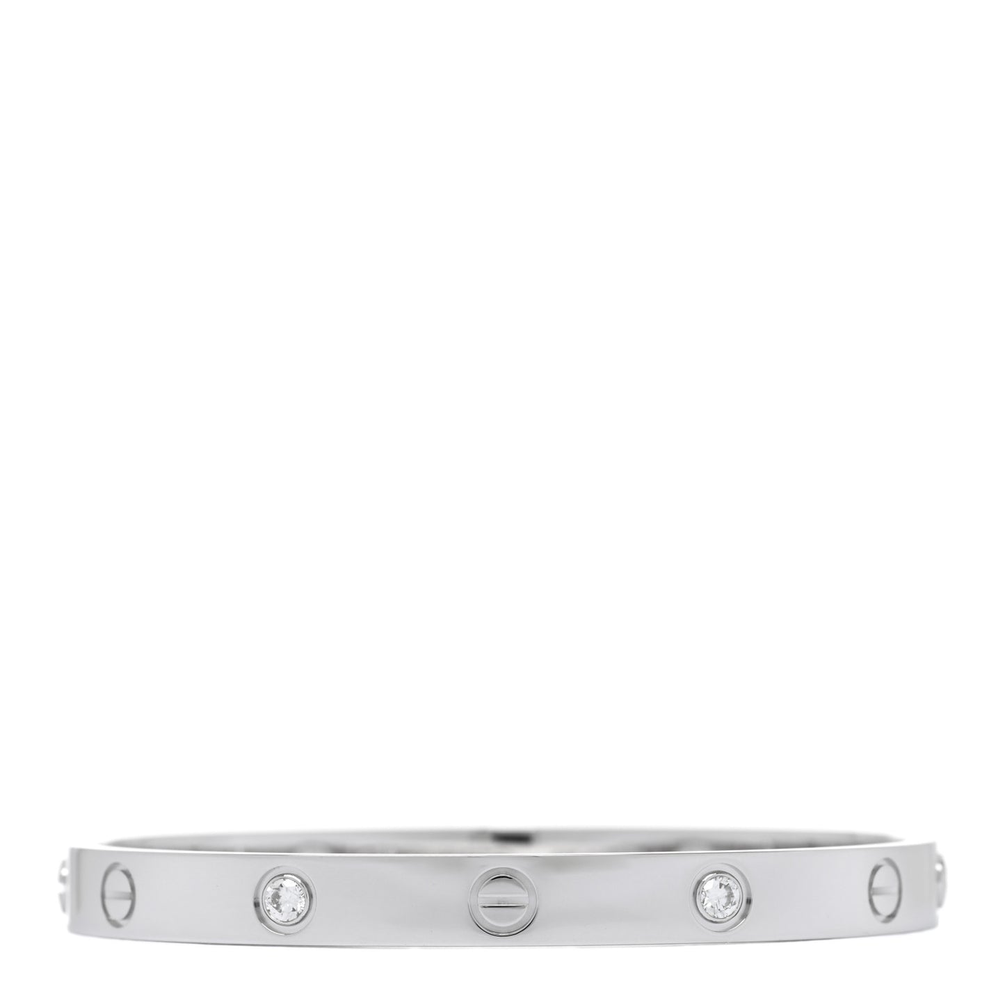 18K White Gold 4 Diamond Love Bracelet 17