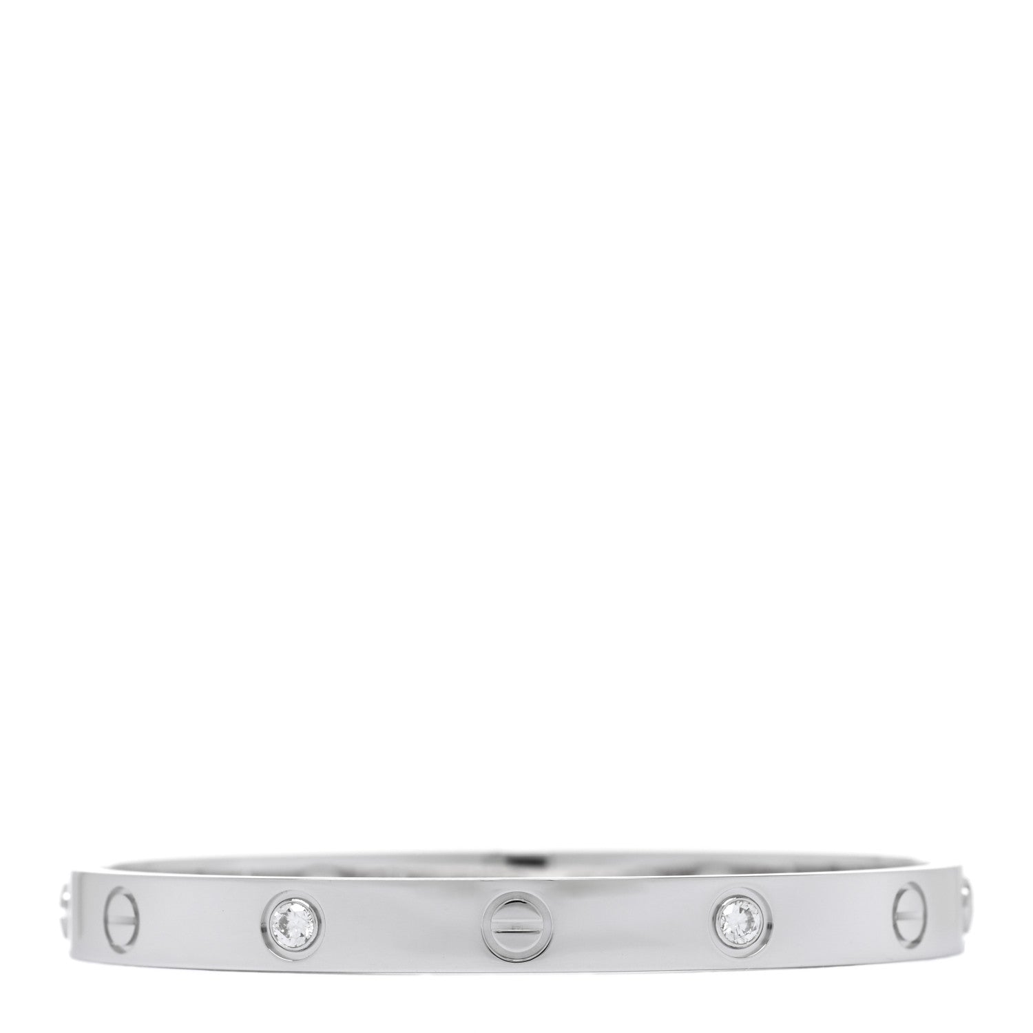 Cartier 18K White Gold 4 Diamond Love Bracelet 17 1 of 6