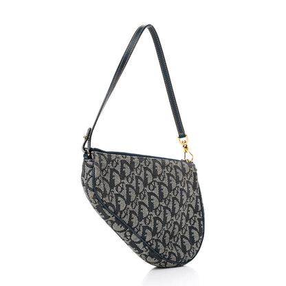 Christian Dior Monogram Mini Saddle Pochette Navy 2 of 4