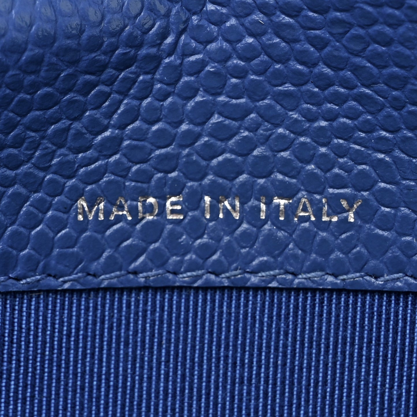 Caviar Quilted Large Gusset Flap Wallet Blue