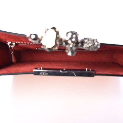 Alexander McQueen Calfskin Crocodile Embossed Knuckle Clutch Colurie Ivory 7 of 9