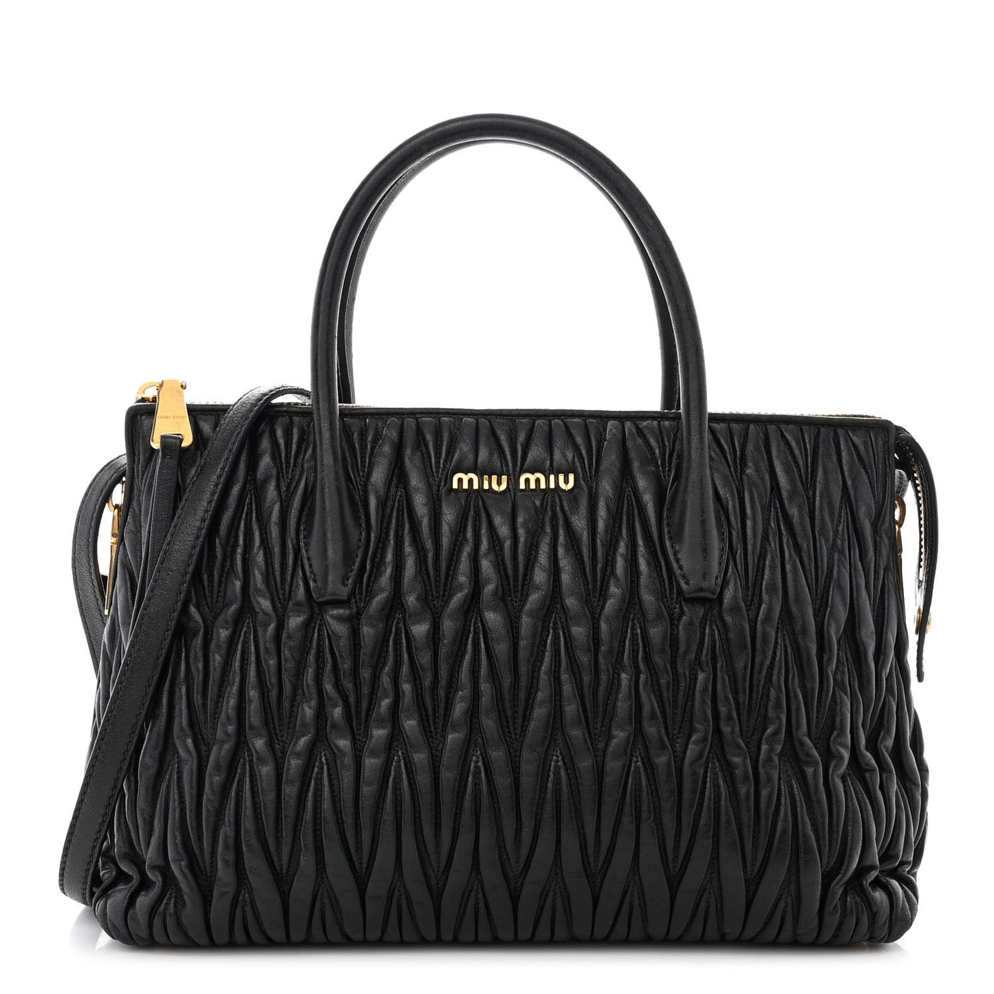 Nappa Matelasse Top Handle Black