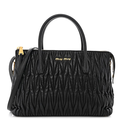 Miu Miu Nappa Matelasse Top Handle Black 1 of 18