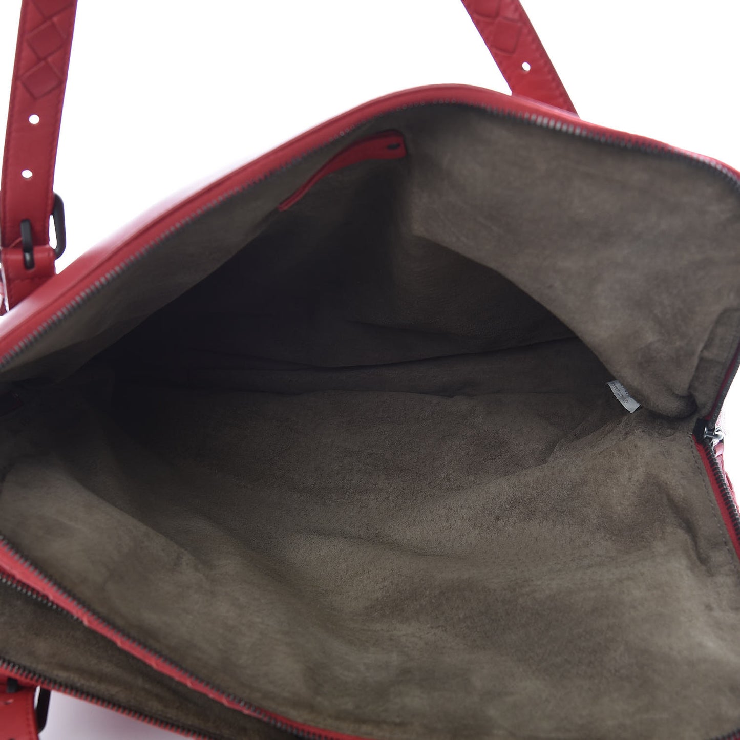 Nappa Intrecciato Double Compartment Tote Red
