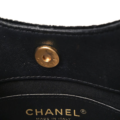 Chanel Velvet Quilted Small Wavy CC Hobo Black 6 of 12