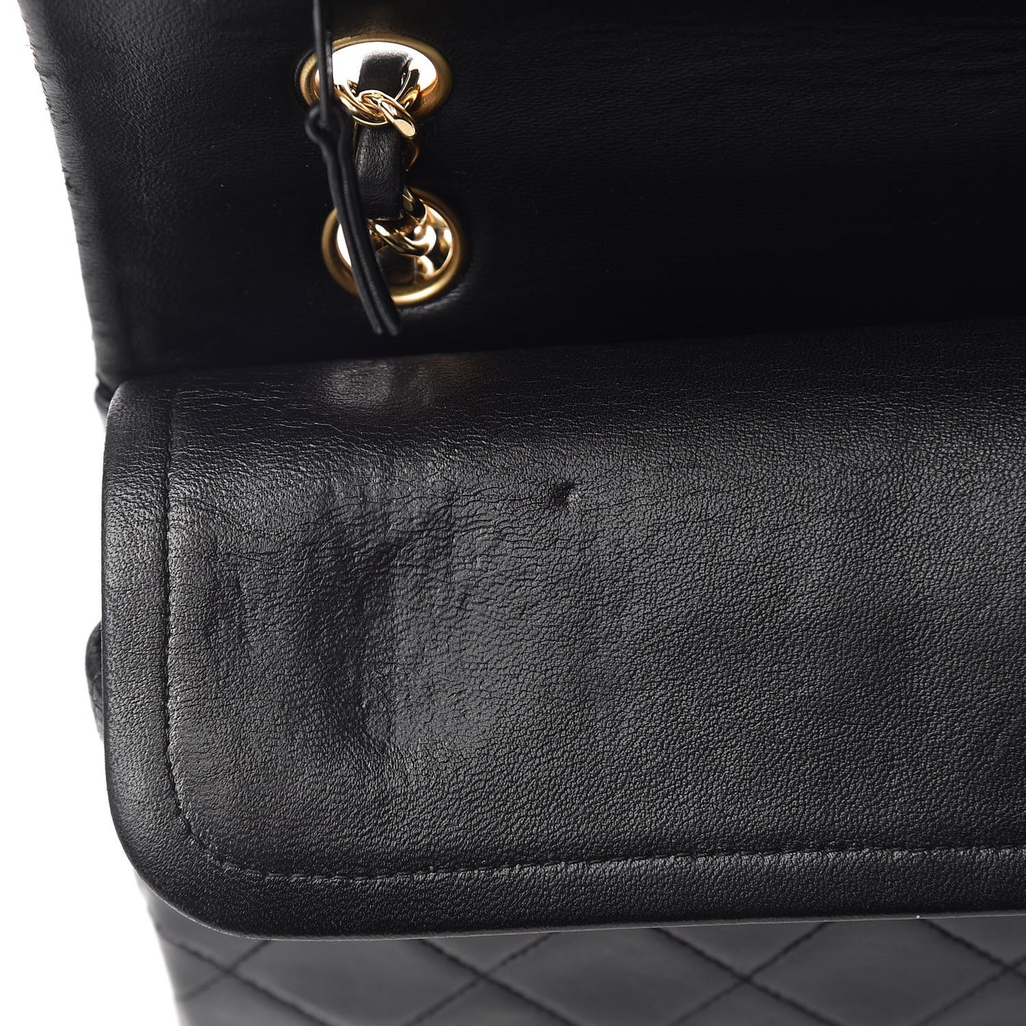 Lambskin Quilted Medium Double Flap Black