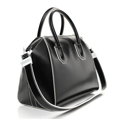 Givenchy Calfskin Contrast Topstitch Small Antigona Black White 3 of 10
