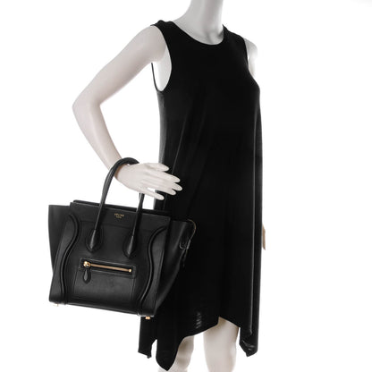 Celine Smooth Calfskin Micro Luggage Black 2 of 7