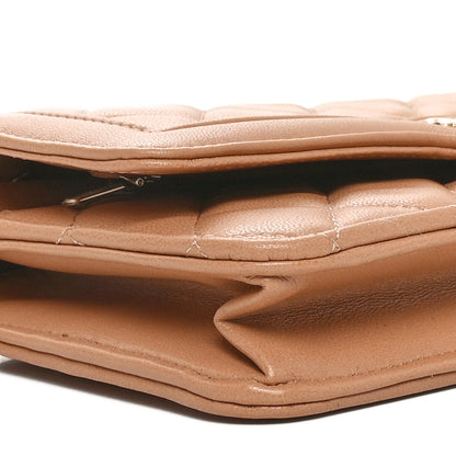 Chanel Lambskin Quilted Hold The Line Wallet On Chain WOC Dark Beige 10 of 12