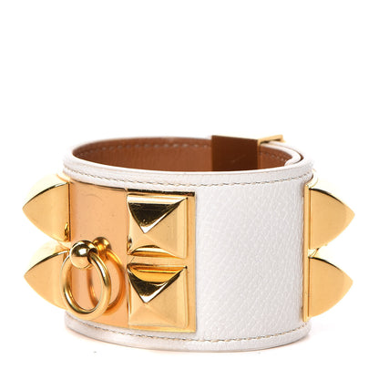 Hermes Epsom Collier de Chien CDC Bracelet S White 1 of 7