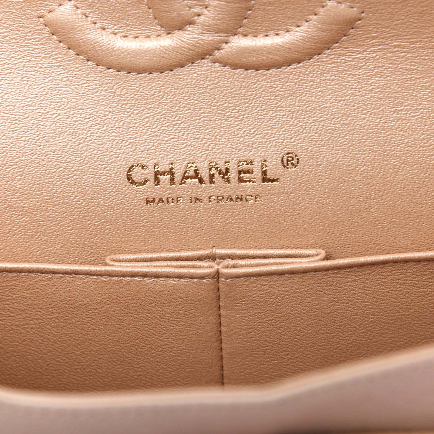 Chanel Iridescent Caviar Quilted Medium Double Flap Beige 6 of 10