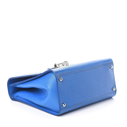 Dolce & Gabbana Lizard Calfskin Embossed Medium Monica Top Handle Bag Bleuette 4 of 8