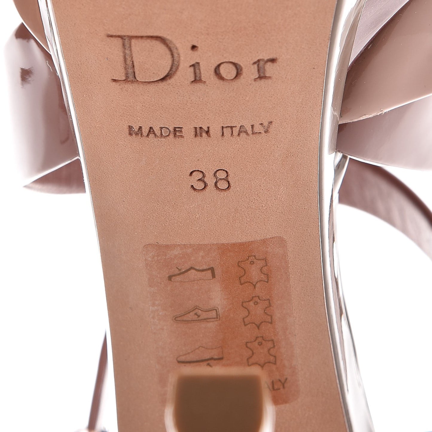 Patent Dior Contrast Platform Sandal 38 Pink
