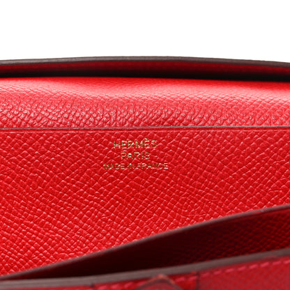 Hermes Epsom Bearn Gusset Wallet Rouge Casaque 6 of 6