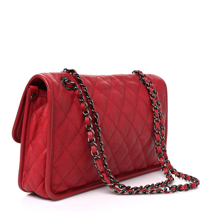 Chanel Caviar Quilted Medium French Riviera Flap Red 3 of 10