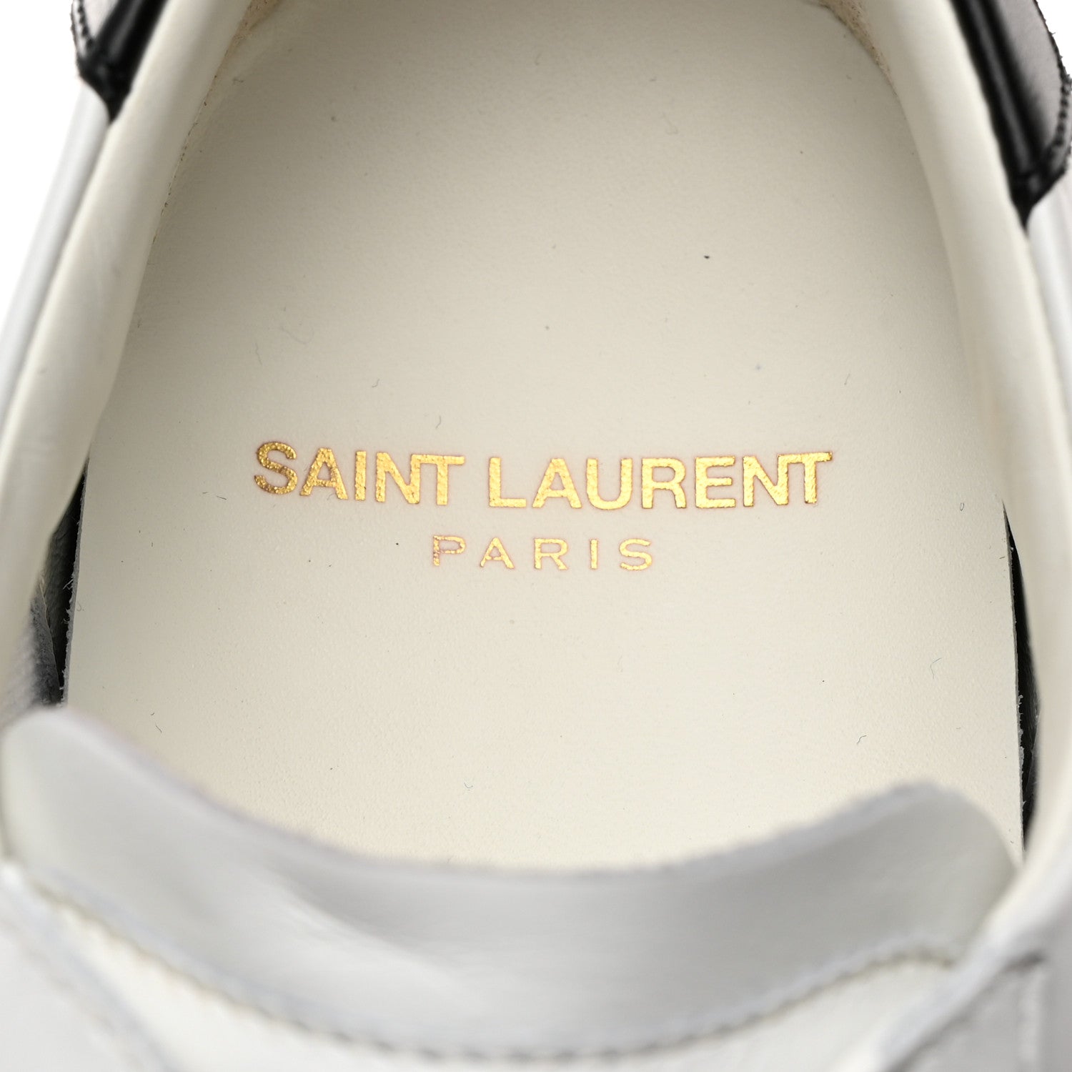 Saint Laurent Calfskin Embroidered Court Classic Sneakers 38 White Black 6 of 9