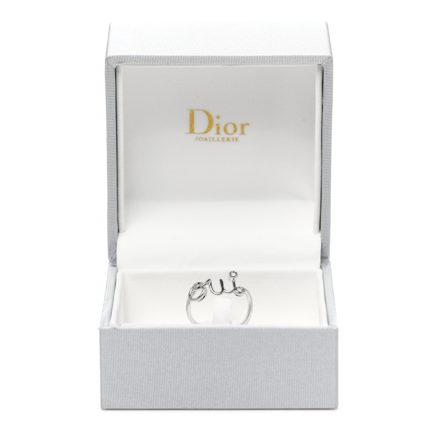 18K White Gold Diamond Oui Ring 53 6.5