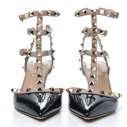 Valentino Garavani Patent Nappa Rockstud Ankle Strap 65mm Pumps 38 Black Poudre 2 of 9