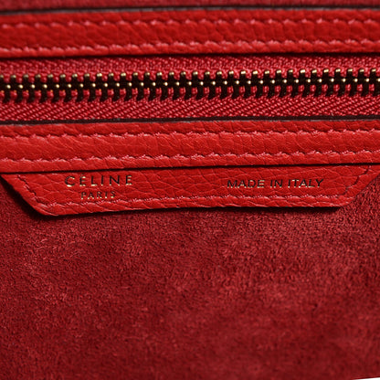 Celine Drummed Calfskin Micro Luggage Coquelicot 11 of 14