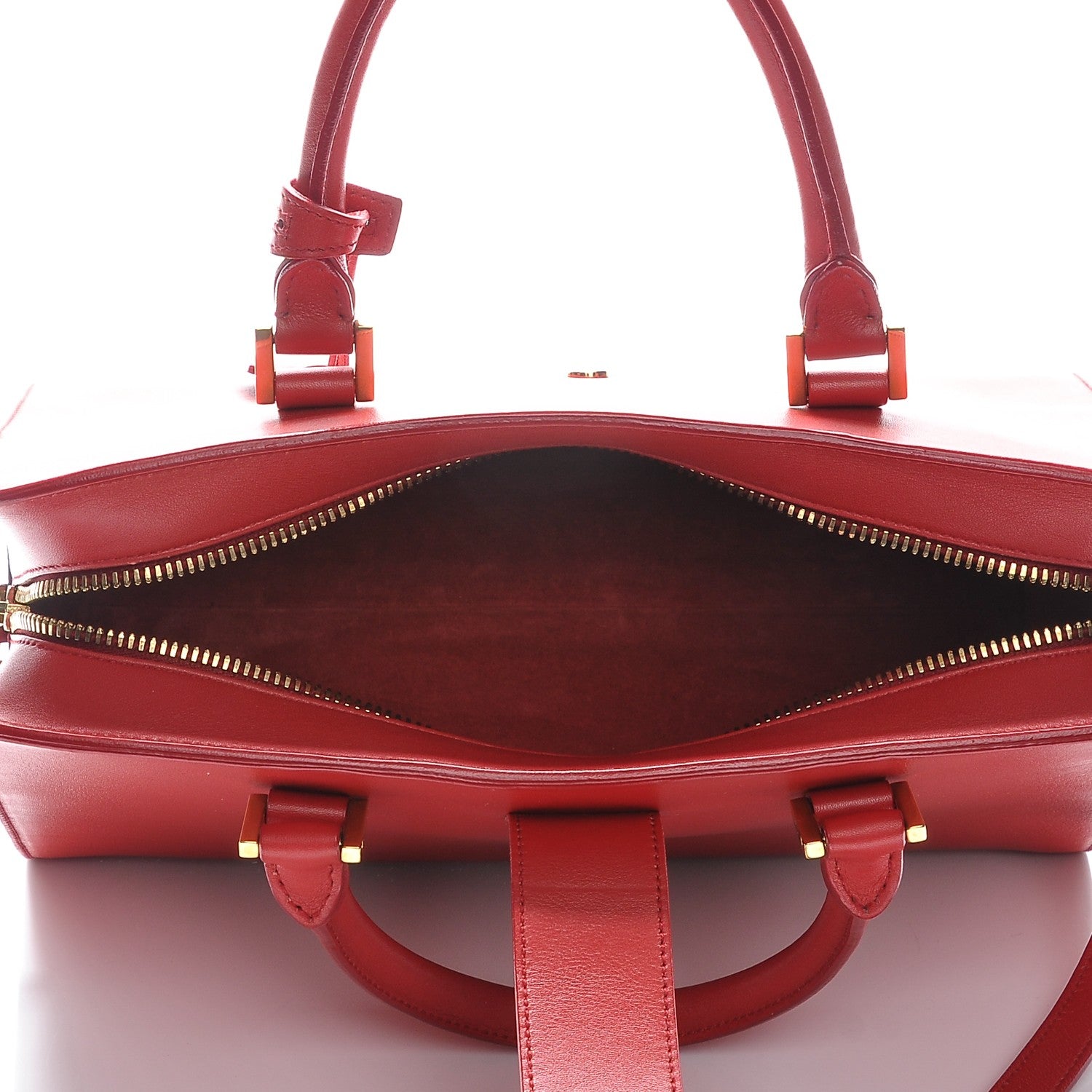Saint Laurent Calfskin Small Monogram Cabas Lipstick Red 5 of 8