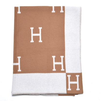 Hermes Wool Cashmere Avalon Blanket Ecru Camel 1 of 4