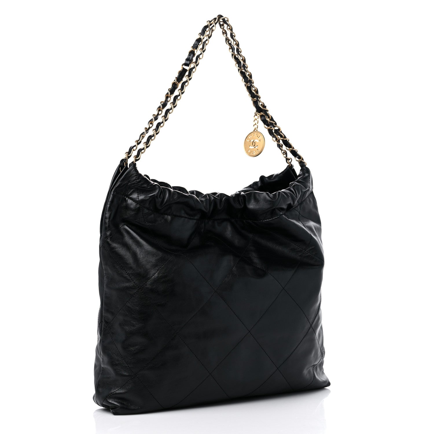 Chanel Shiny Calfskin Quilted Chanel 22 Black 3 of 9