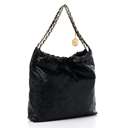 Chanel Shiny Calfskin Quilted Chanel 22 Black 3 of 9