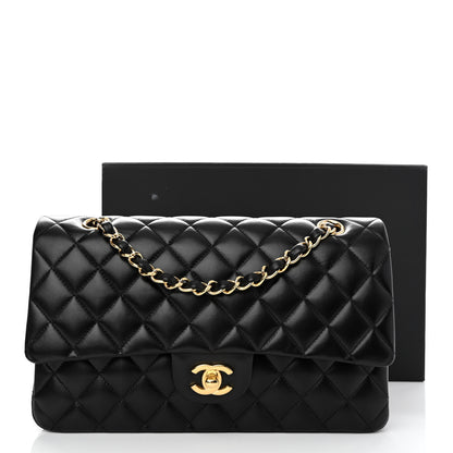 Chanel Lambskin Quilted Medium Double Flap Black 11 of 11