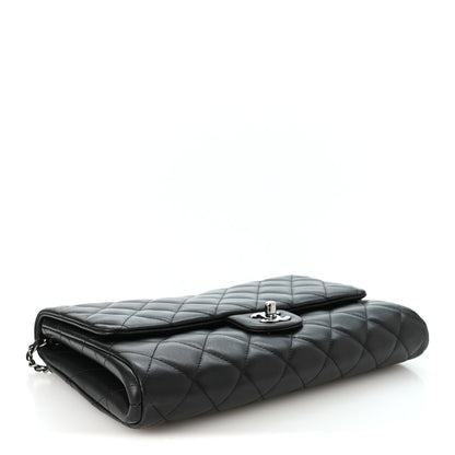 Chanel Lambskin Quilted Clutch with Chain Flap Black 4 of 10